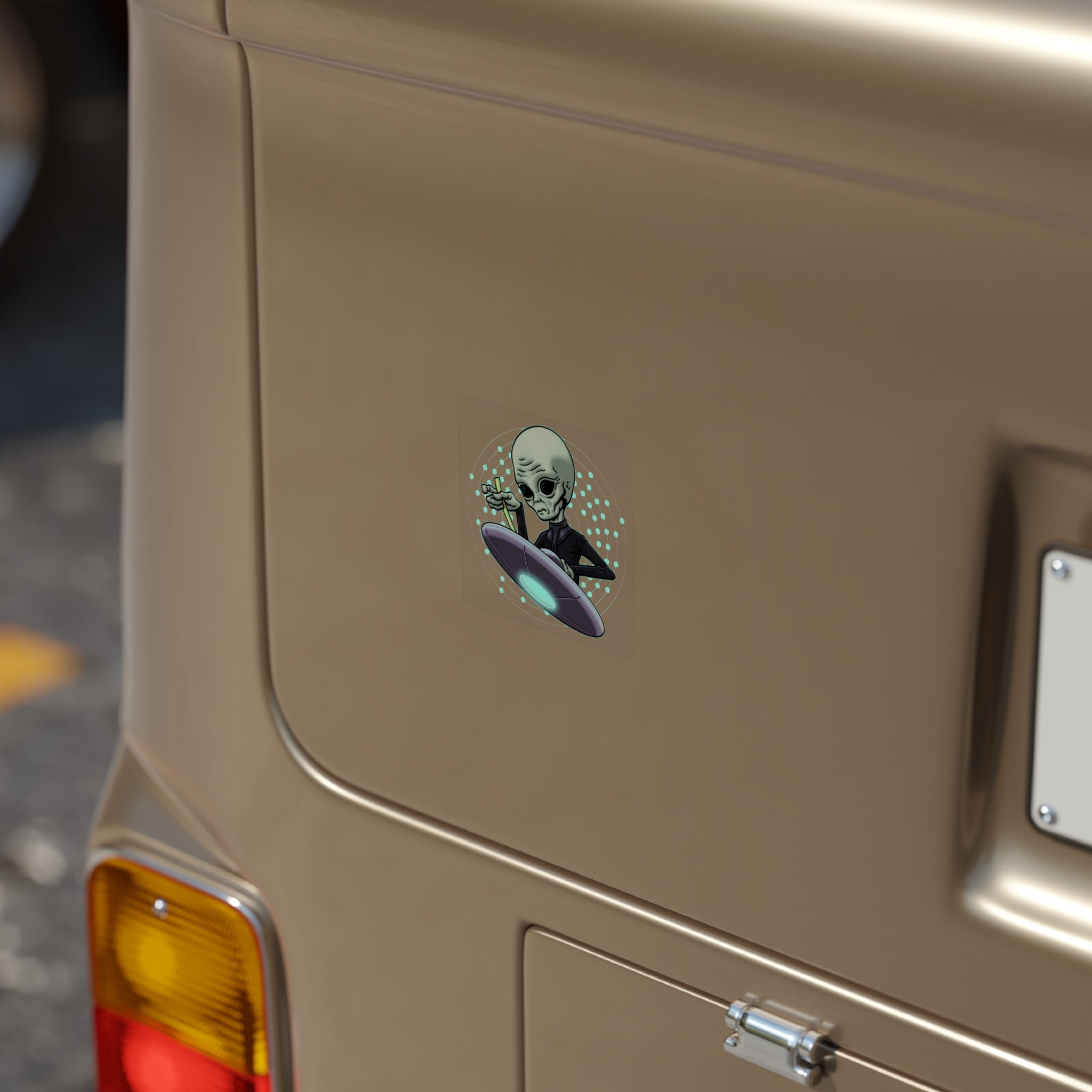 Skinny Bob - UFO Alien - Weatherproof Decal Sticker