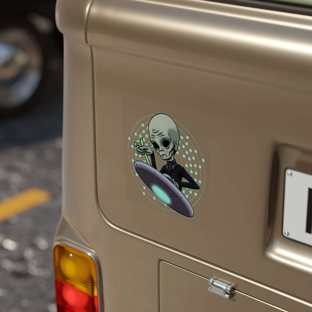 Skinny Bob - UFO Alien - Weatherproof Decal Sticker