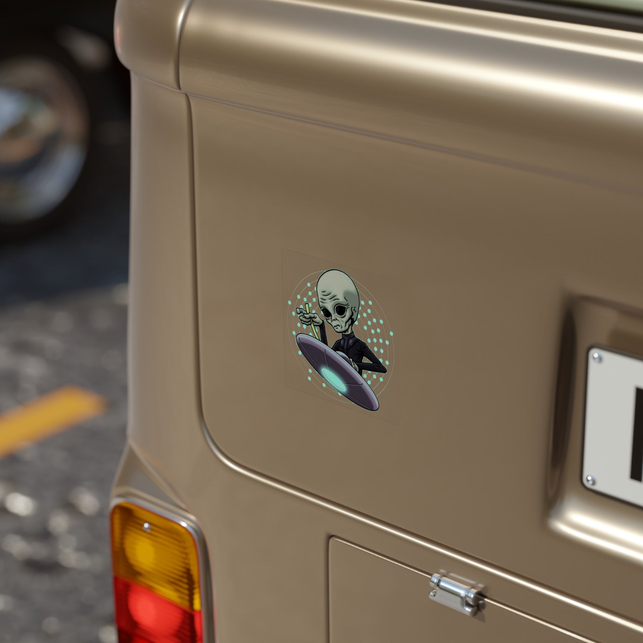 Skinny Bob - UFO Alien - Weatherproof Decal Sticker