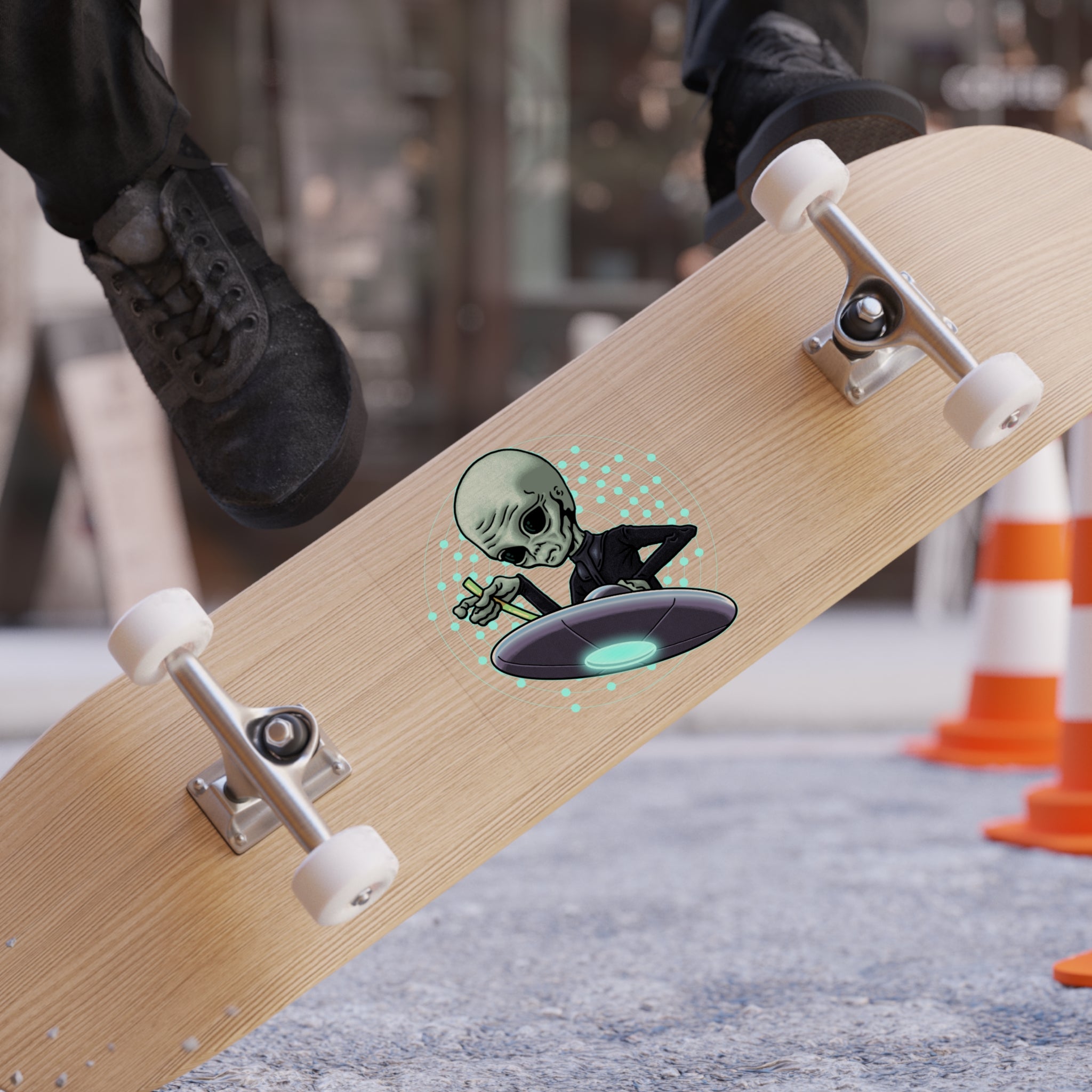 Skinny Bob - UFO Alien - Weatherproof Decal Sticker