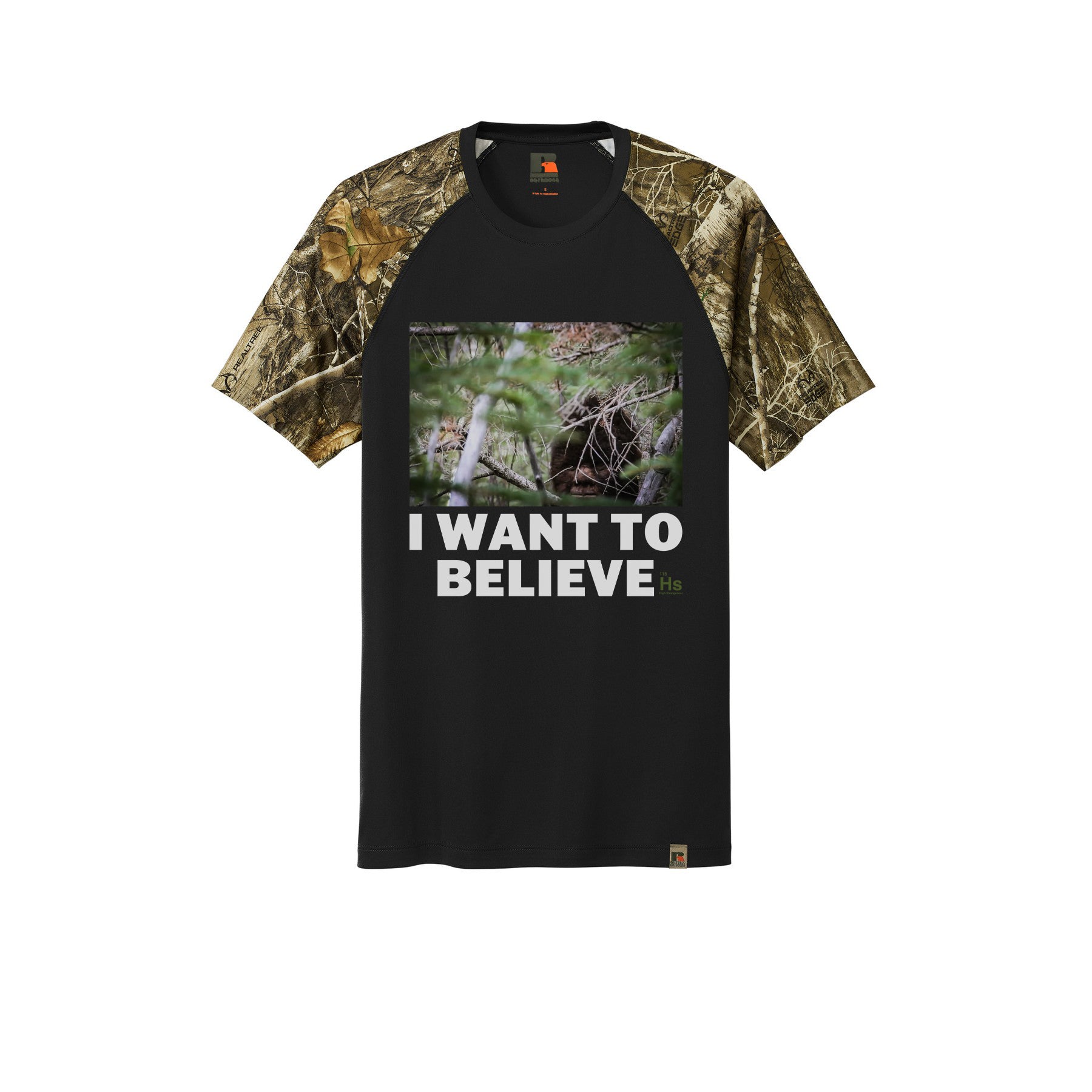 I Believe In Sasquatch - I Want To Believe - Woodland Camo Bigfoot Cryptid Tee