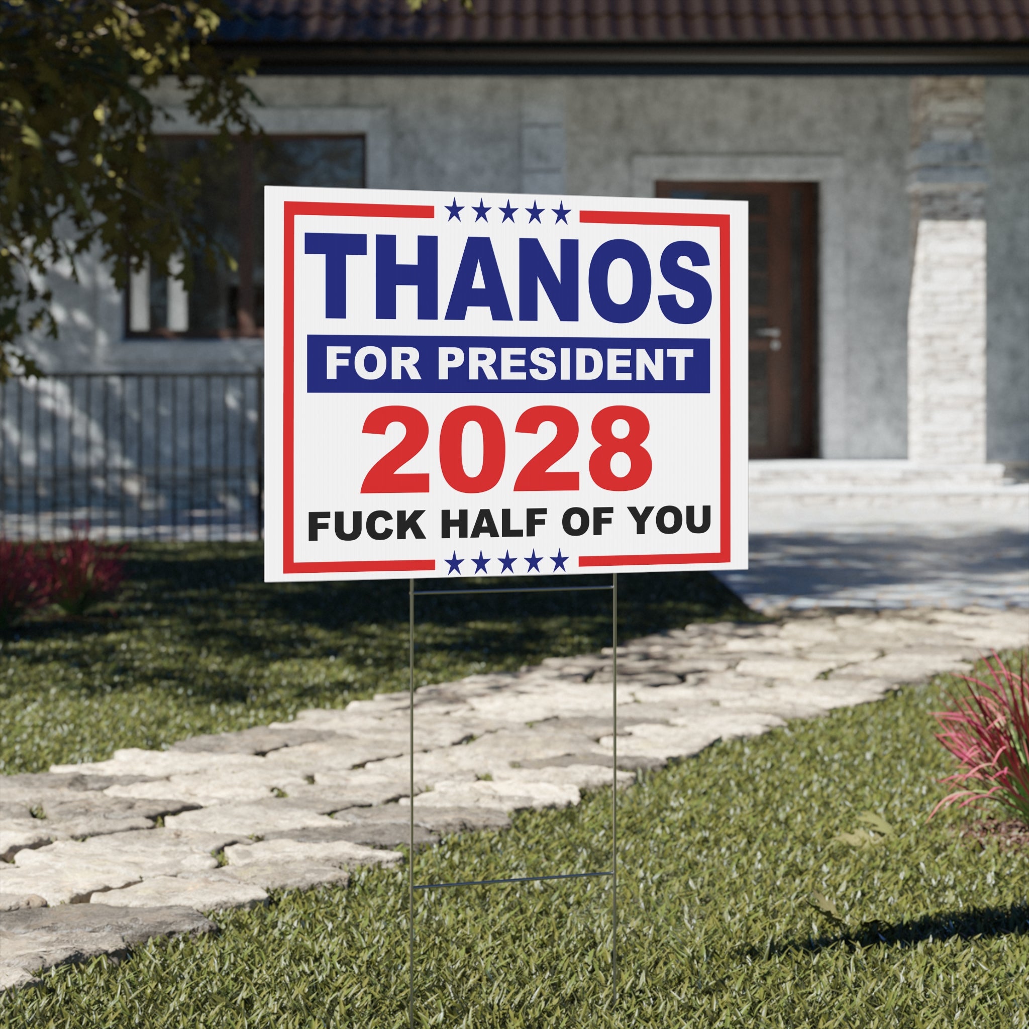 Thanos for President 2028 Bipartisan Yard Sign