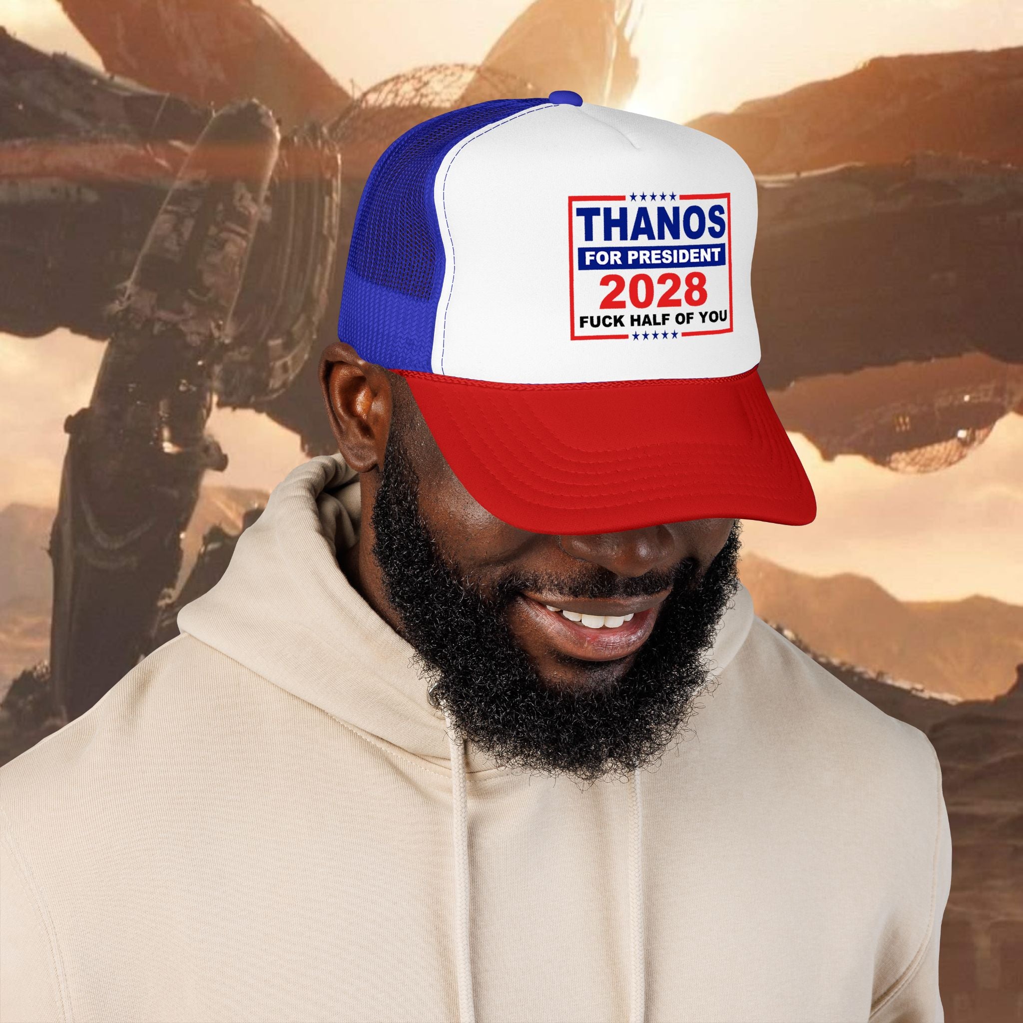 Thanos for President 2028 Bipartisan Foam Trucker Hat