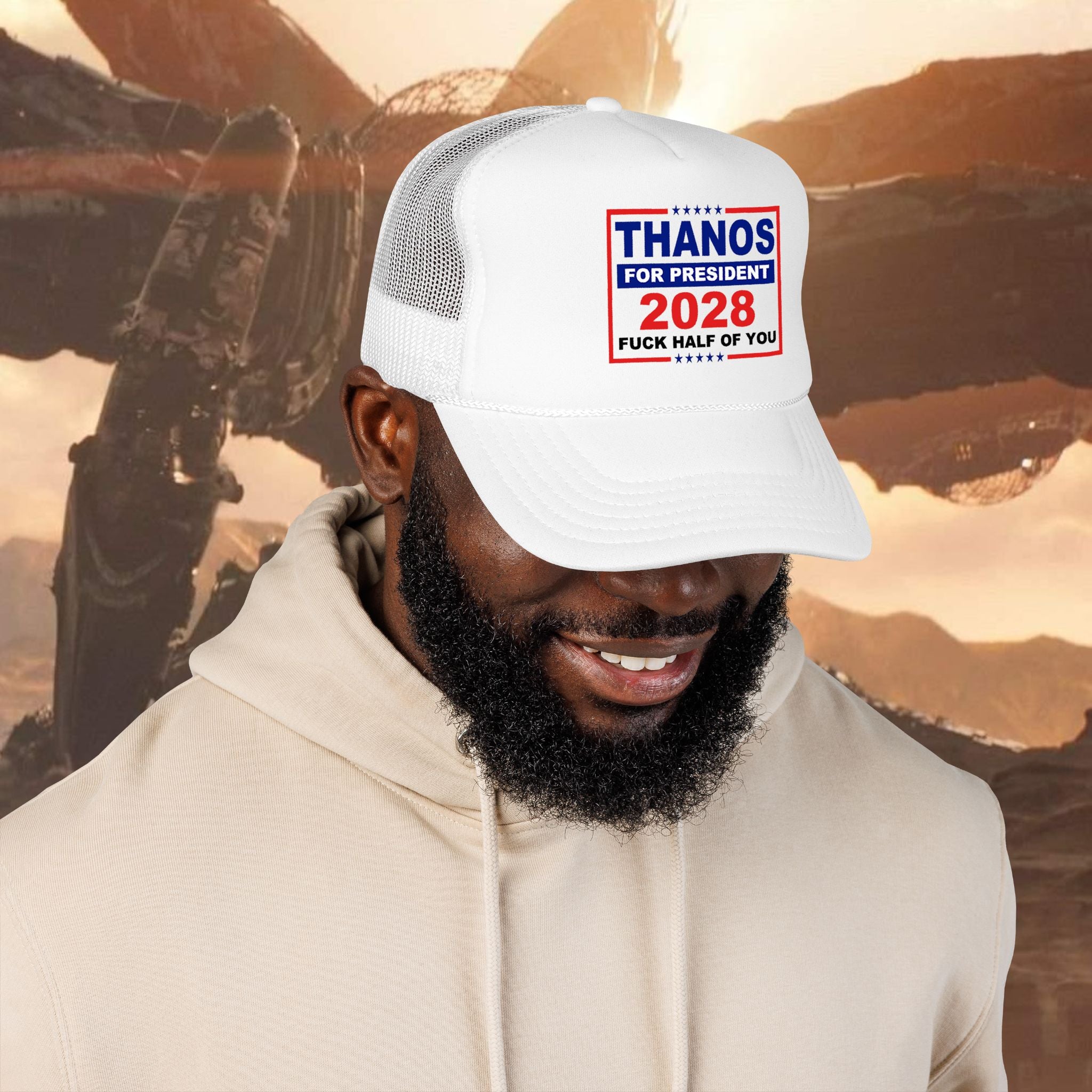 Thanos for President 2028 Bipartisan Foam Trucker Hat