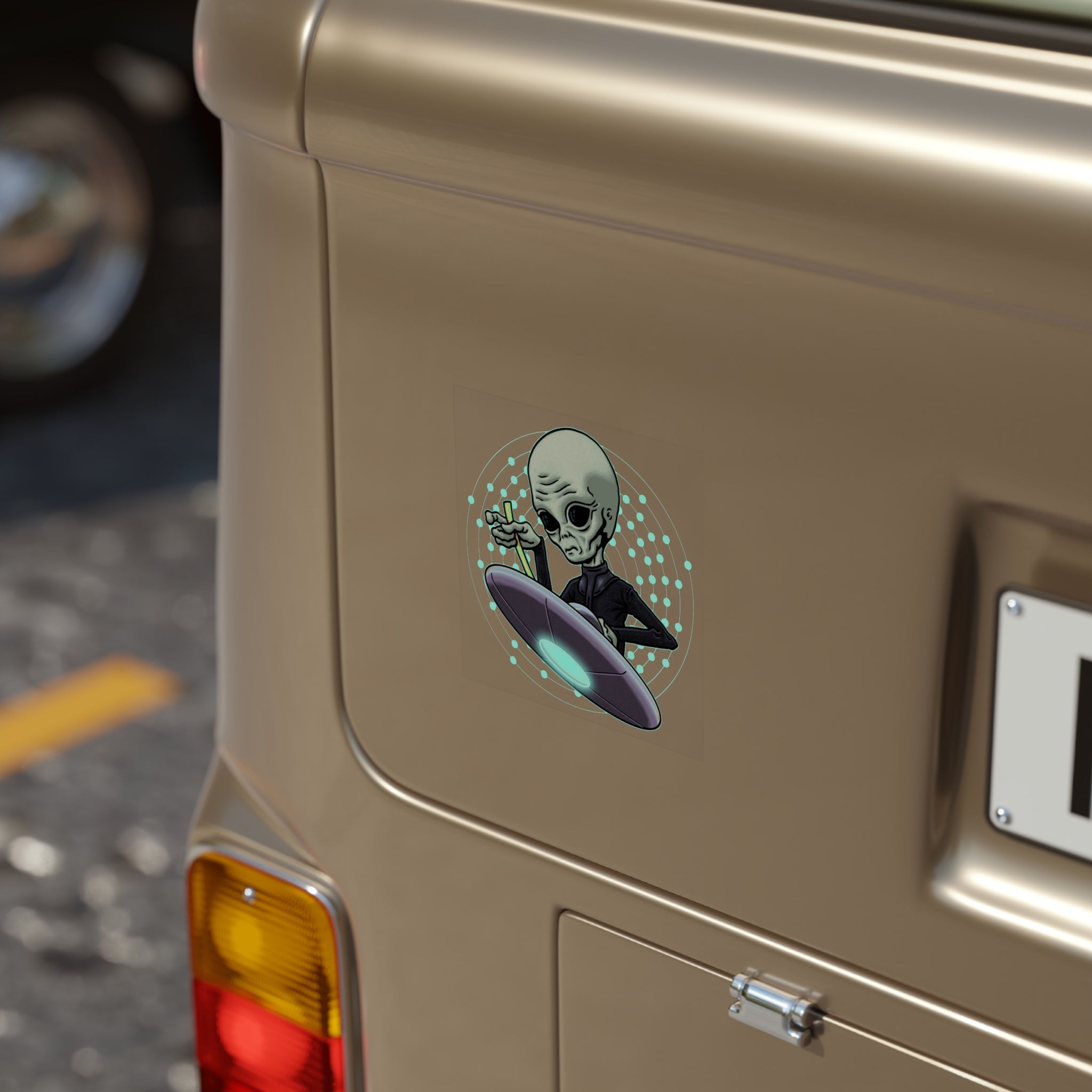Skinny Bob - UFO Alien - Weatherproof Decal Sticker